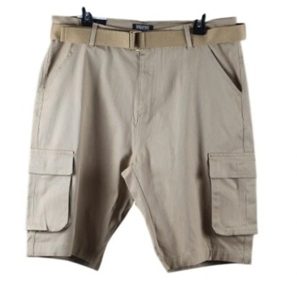 Rugged Trail New York Mens 38 Cargo Shorts Tan Khaki With Belt Outdoor Utility